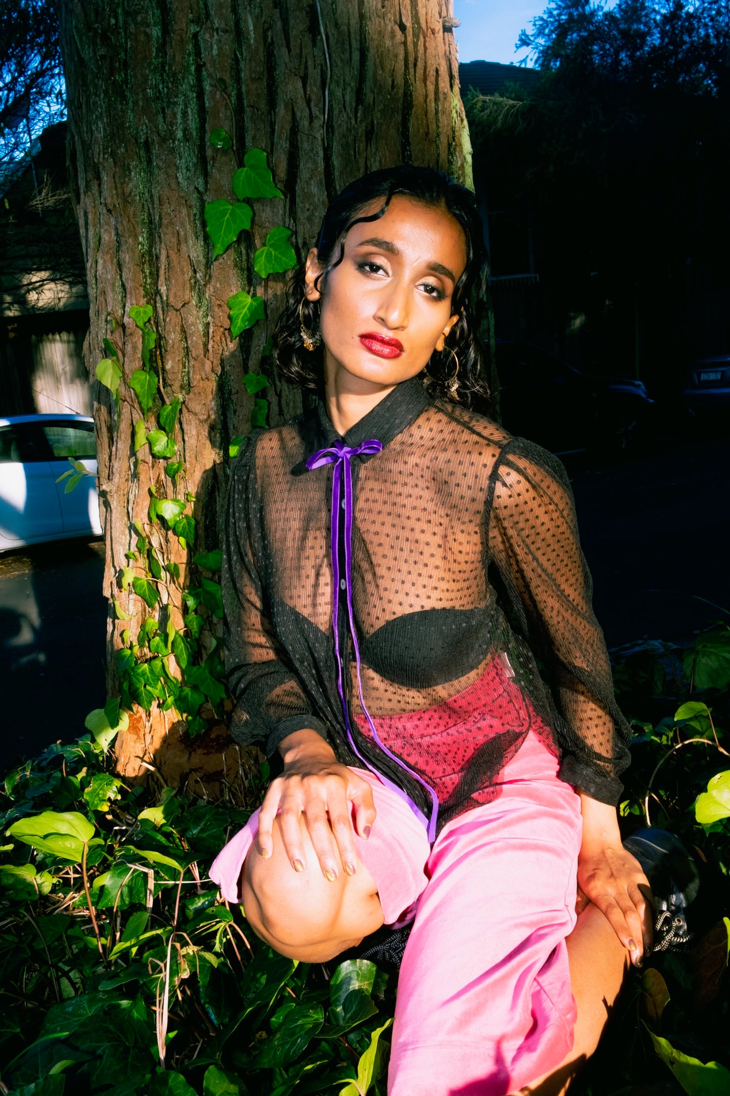 THE SISSY BLOUSE IN PLEATED MESH